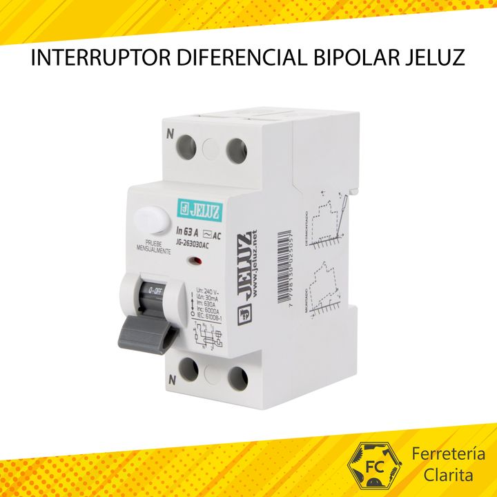 Interruptor diferencial bipolar Jeluz